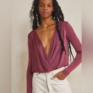NWT Free People Medium Plum Turnt Bodysuit